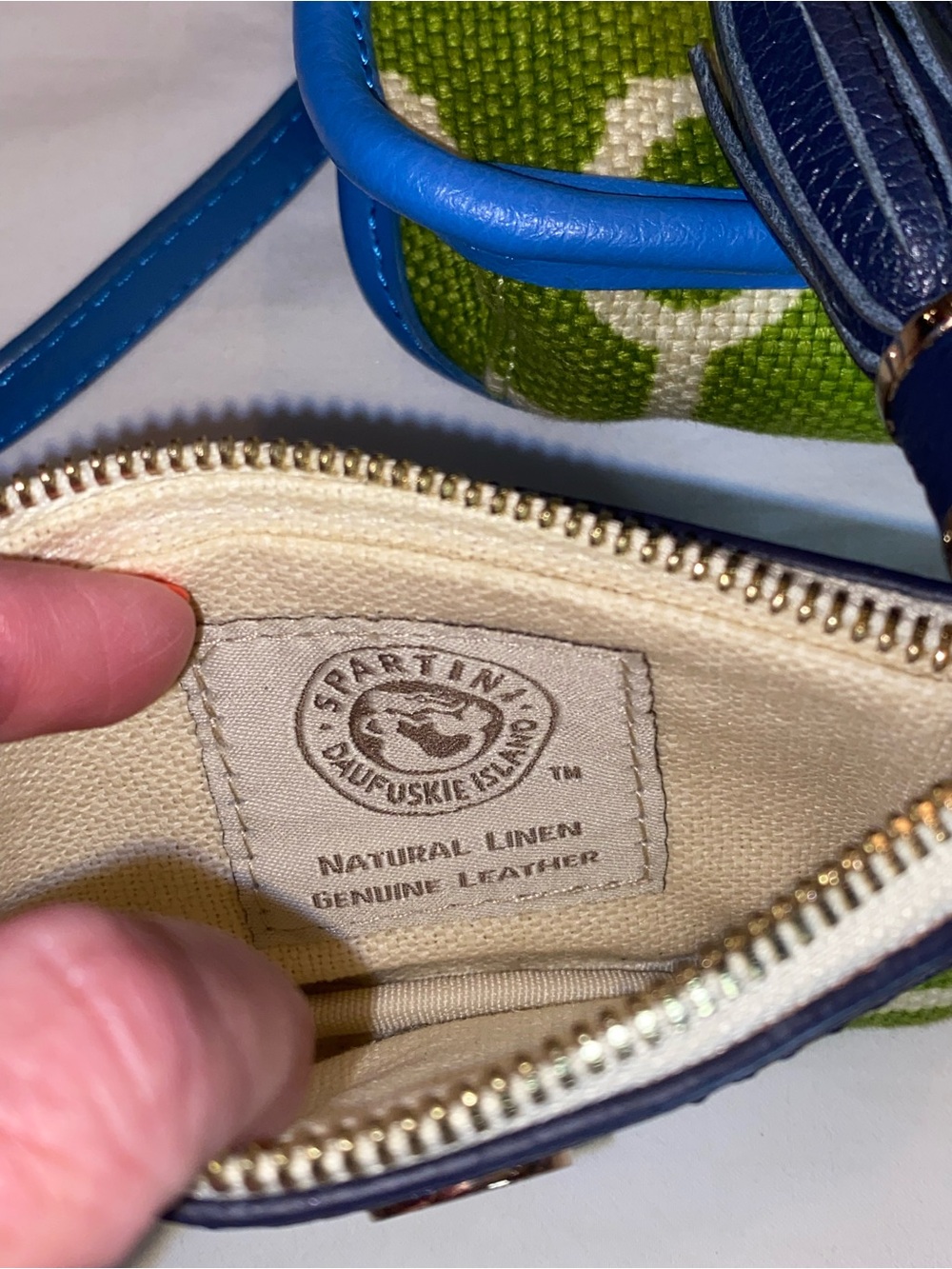 Spartina 449 Blue and Green Crossbody with Coin Pouch - Picture 8 of 14